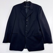 Yves Saint Laurent Blazer Pure Black Suit Jacket New Wool Mens Size 52 L