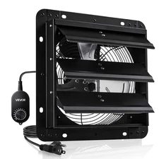 VEVOR 10 inch Shutter Exhaust Fan Wall Mounted Attic Vent Fan Variable Speed Con