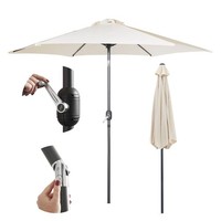 VonHaus Parasol Umbrella 2.7M Garden Parasol with Crank & Tilt Function, Ivory