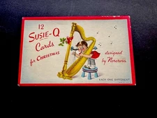 1 Norcross EMPTY BOX, Once Held 12 VTG Xmas Greeting Cards Adorable Susie Q