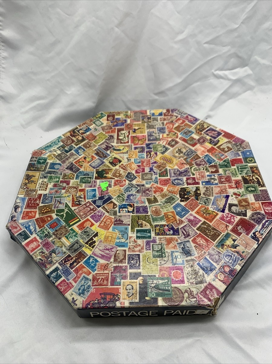 Vintage 1973 Springbok Octagonal Puzzle Postage Paid World Stamps