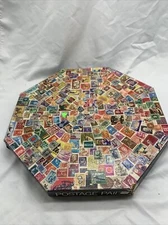 Vintage 1973 Springbok Octagonal Puzzle Postage Paid World Stamps PZL8501 -100%