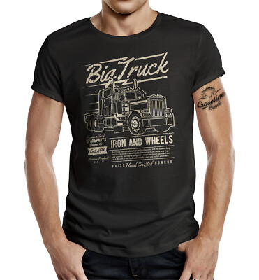 Trucker T-Shirt Gasoline Bandit  BIG TRUCK spare Parts Iron and Wheels S - 4XL