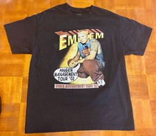 Official Eminem Anger Management Tour 2002 Graphic Rap Tee Black T Shirt Size L