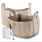 100% handmade Woven Cotton basket /container for storage or decoration 2-pack