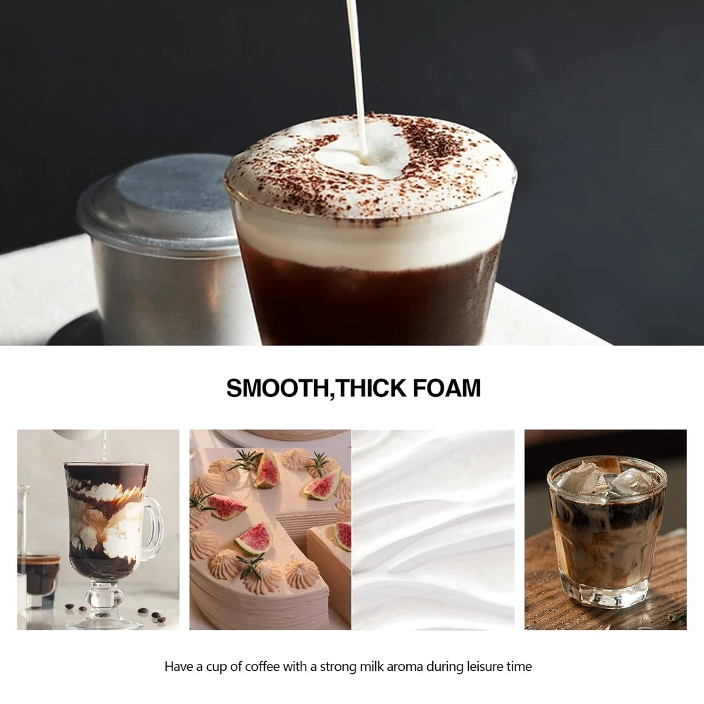 Milk Frother Handheld Frother For Coffee With 2 Heads Equipped With Support 3 Sp
