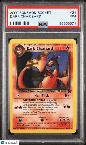 2000 Pokemon Rocket Dark Charizard PSA 7 21/82