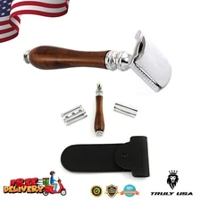 Best Wooden Safety Razor Wood Color Travel Gift For Men Wet Classic Double Edge