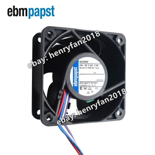 Ebmpapst 624/2H3P Axial Fan DC 24V 5.6W 0.24A 60*60*25MM 4-wires PWM Cooling Fan - 第 3/7 張圖片