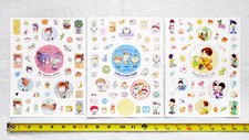 LOT of 3 Sheets Cute Cartoon Character Collectible Scrapbook Stickers