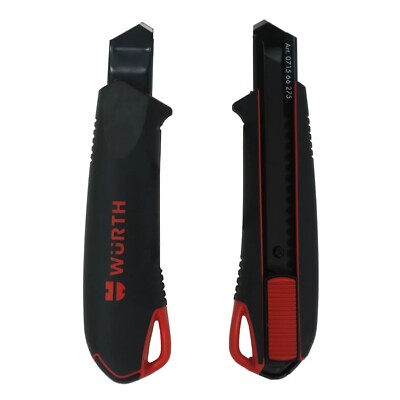 Würth 2K Cuttermesser 18mm inkl. 3 Klingen extrem Scharf Teppichmesser