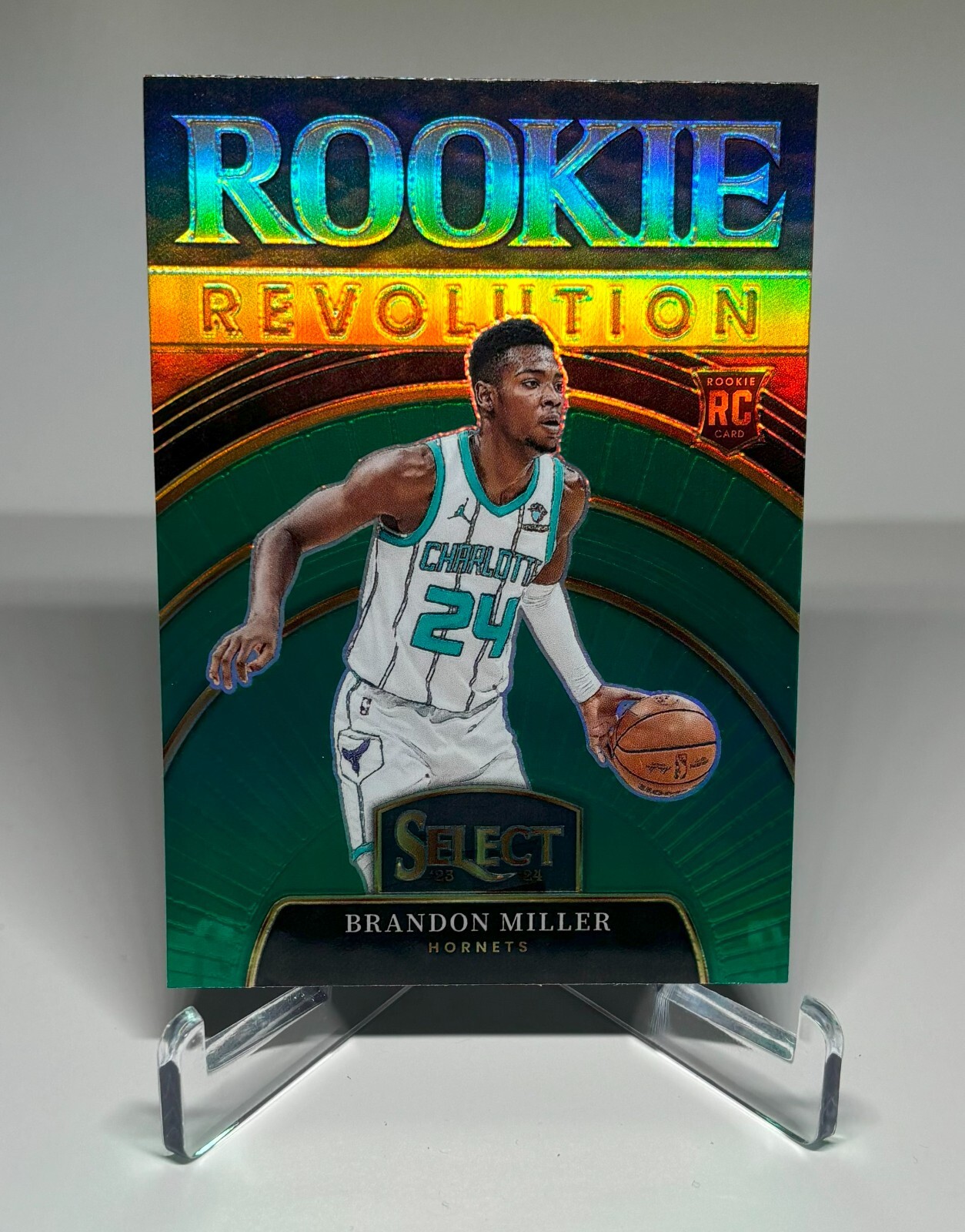2023-24 Panini Select Brandon Miller #5 Rookie Revolution Green Parallel RC