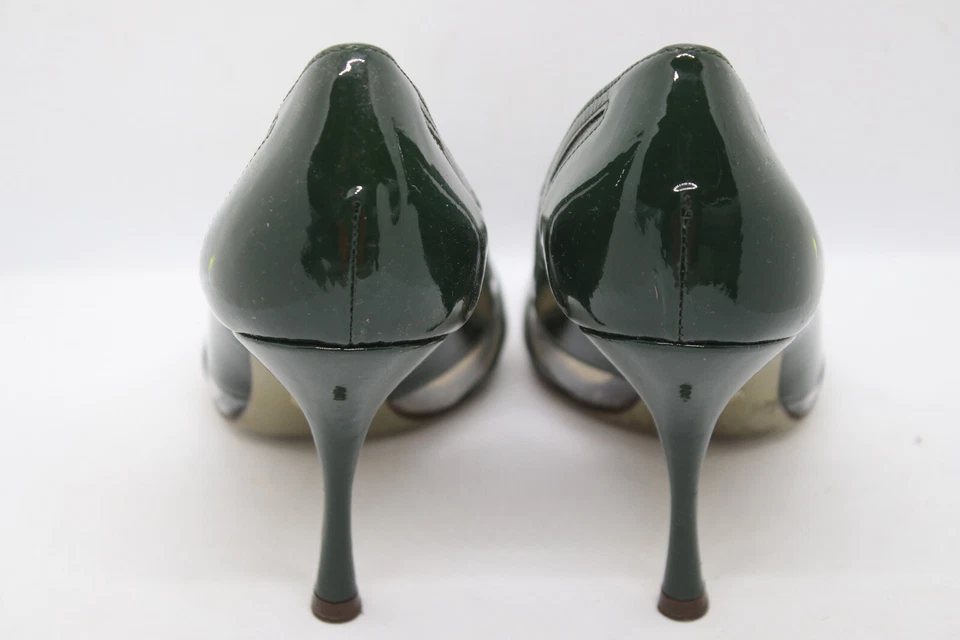 Zapatos de tacón Dolce & Gabbana verde charol transparente punta abierta talla 36,5 EE. UU. 6 Foto 4 de 4