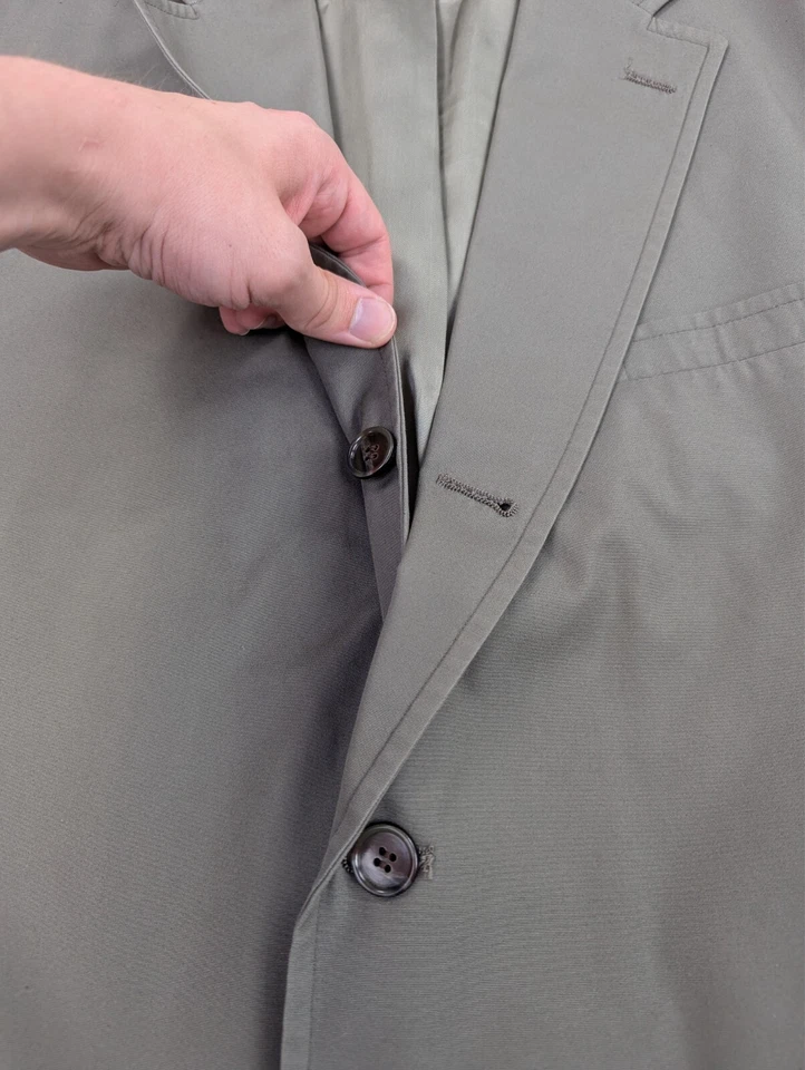 Brooks Brothers Suit Mens 48R 36x27 Tan Cotton 2 Piece Jacket Pants Vintage USA - Image 4 of 4