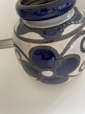 Germany Scheurich Vase Blau FAT Lava Super Zustand Groß 284-19
