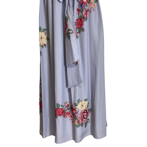 J Peterman Lavender Floral Maxi Gown Dress Halter Neckline Size 16 Wedding Guest - Picture 5 of 16