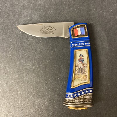 Franklin Mint Collector Knife Napoleon Battle of Austerlitz Pocket Folding