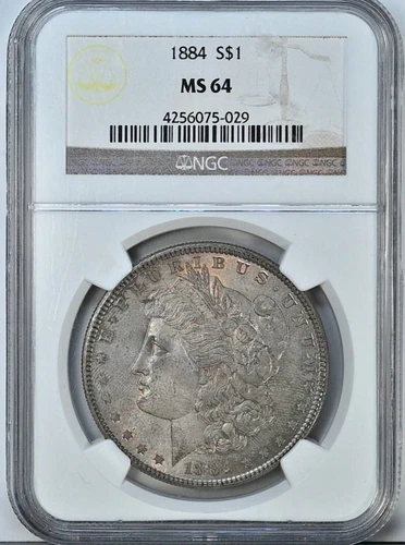 1884 MORGAN MS64 NGC Graded Silver Dollar MS 64 Attractive Original Coin 7150