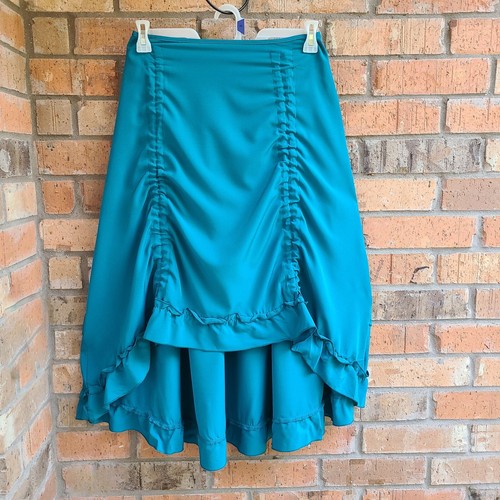 Hi-low Skirt Tired Boho Ruffled Teal Size S - Imagen 6 de 7