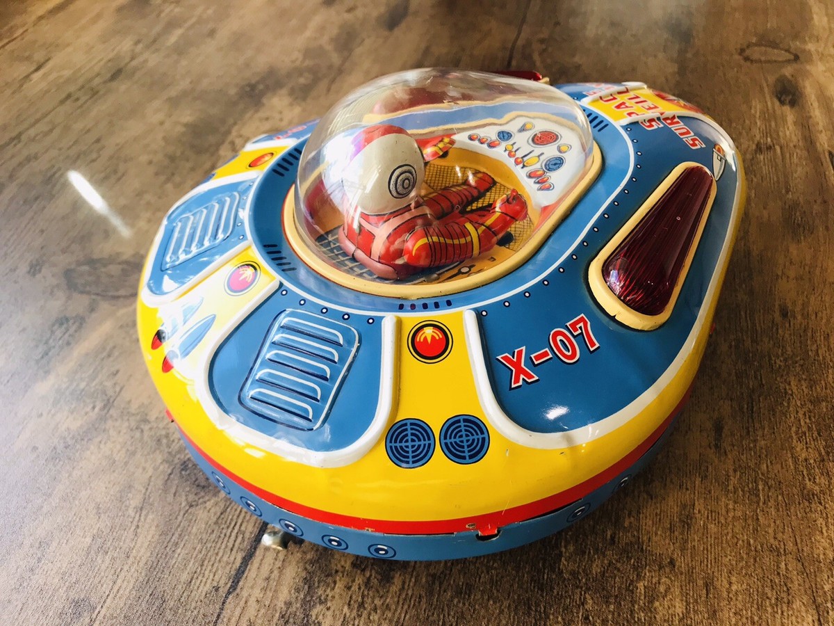 Vintage Modern Toys Japan Space Surveillant X-07 Tin Toy