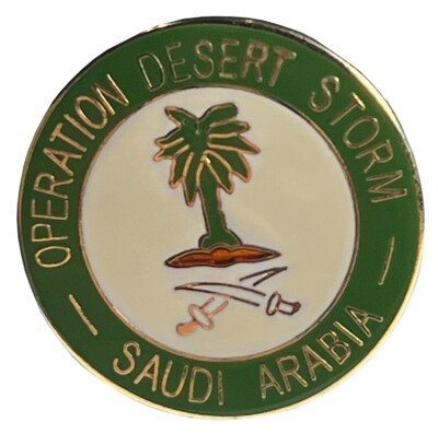 Operation Desert Storm Saudi Arabia Motorcycle Hat Cap Lapel Pin M-548