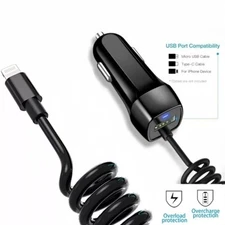 USB Car Charger Adapter for iPhone 14 13 12 11 Pro Max X XS Fast Charging Cable
