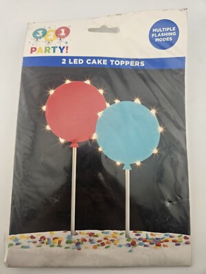 Lollipop Balloon Birthday LED Cake Topper - Light Up - New -