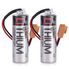2x Toshiba ER17500V 3.6V 2700mAh PLC Digital Control Battery With Brown Plug US