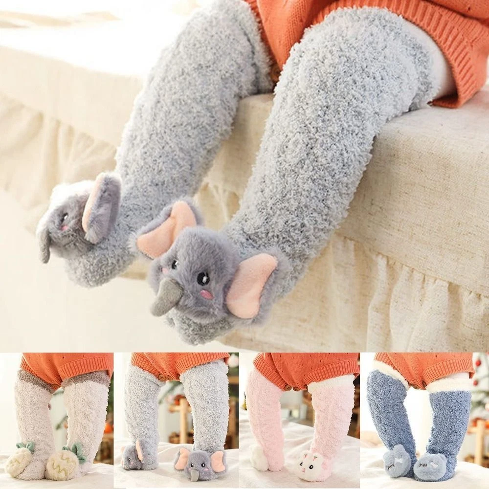 Girls Fleece Cute Fluffy Warm Sock Infants Toddlers Stockings Baby