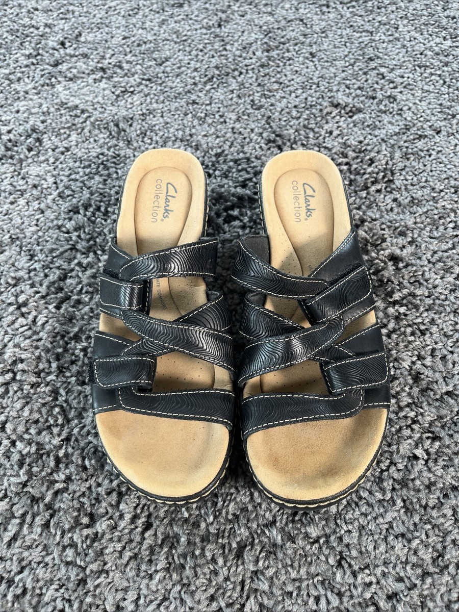 Clarks Merliah Karli Sandals Womens 9N Black Strap Adjustable