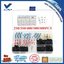 Heat Shrink Butt Terminals Solder Seal Sleeve Wire Connectors Box Kit Waterproof