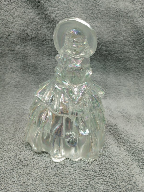 Wheaton Glass Southern Belle Lady Figurine Clear Iridescent