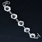 Natural Black Onyx Gemstone 925 Sterling Silver Handmade Jewelry Gift Bracelet