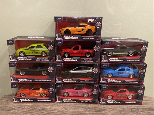 Fast & Furious 1/32 Scale Diecast Jada Toys (Lot of 10) with Boxes RX-7, S2000