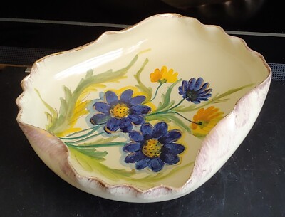 Vintage Porcelain Blue Flowers Dish Made in Italy  7'' x 7''