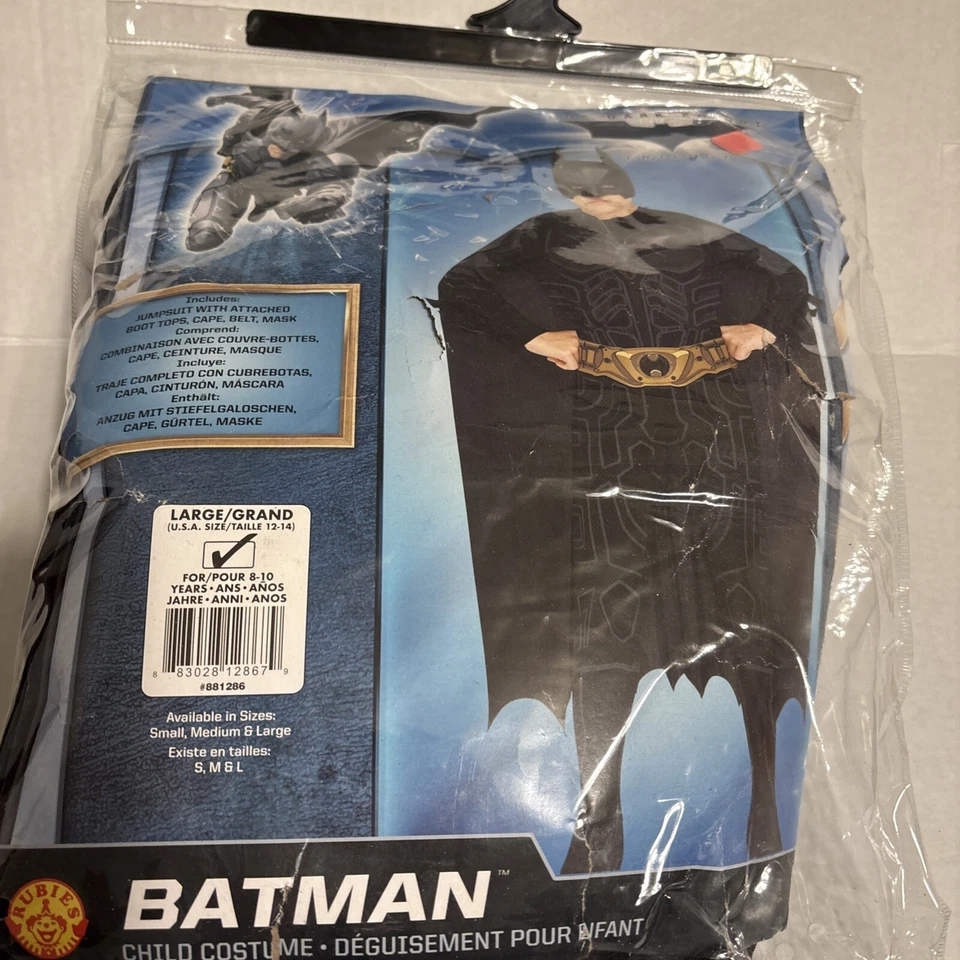 Disfraz Batman Caballero Oscuro Ascende Niño Batman con Máscara y Capa Grande 12-14 Foto 3 de 4