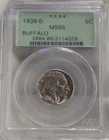 1938 D US Buffalo Nickel 5c PCGS MS65 Old Green Label