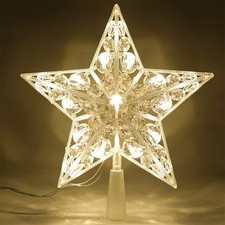 7 Inch Clear Star Christmas Tree Topper with 10 Lights by Kurt Adler