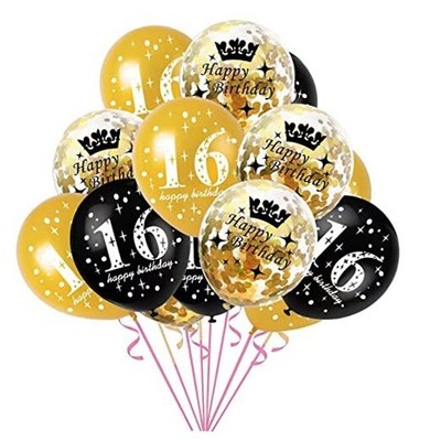  16th Birthday Decorations Black and Gold Sweet 16 16thb birthday decorations