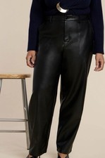 Eloquii Woven Faux Leather Straight Leg Pant 18R