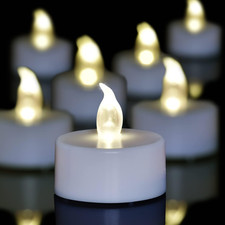 LED Tea Lights - 12 Pack Flameless Battery Operated Candles, 200 Hours Flickeri