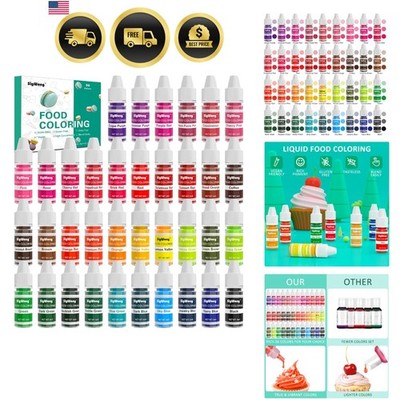 Food Coloring - 36 Color Concentrated Liquid Food Coloring Set - Neon Liquid ...