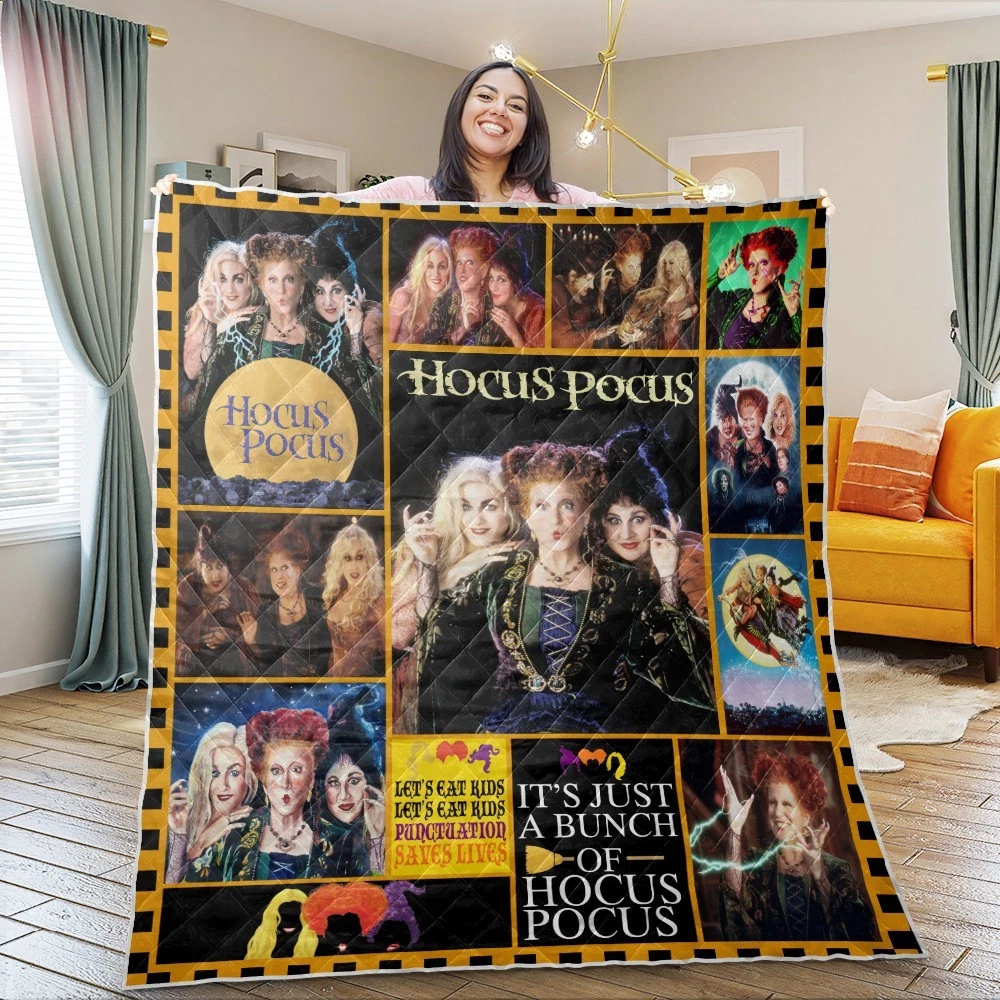 Hocus Pocus Halloween Quilt, Hocus Pocus Quilt Blanket Soft and Warm, Gift Ideas
