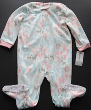 Carter's Deer Winter 1 Piece Footed Fleece Blanket Sleeper Size 18 months NWT