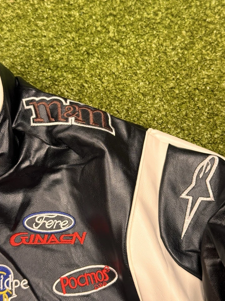 Vintage M&M’s Racing Jacket Black Leather Style - Image 4 of 4