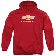 Chevrolet Chevy Bowtie Stacked Mens Hoodie Red Officially Licensed