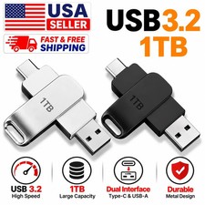 Lenovo USB 3.2 512GB OTG Flash Drive USB-C Type-C Metal Memory Stick Pen Drive