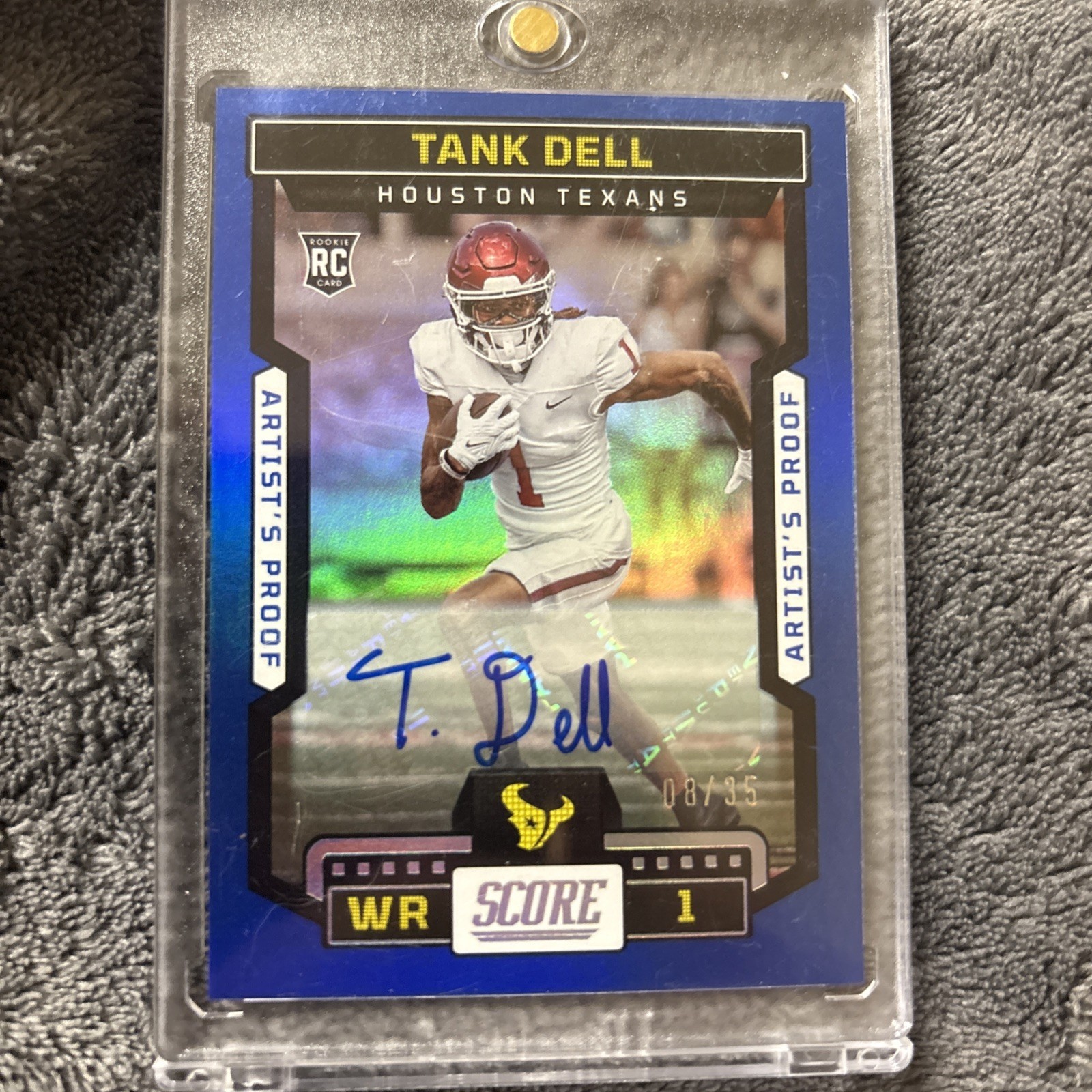 2023 Score Rookie blue artist proof /35 Tank Dell #353 Rookie Auto RC