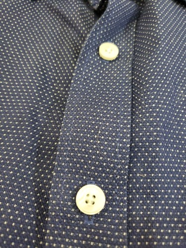 Camicia UNTUCKit Milo WF taglia media blu scuro a pois manica lunga con bottoni - Foto 7 di 12