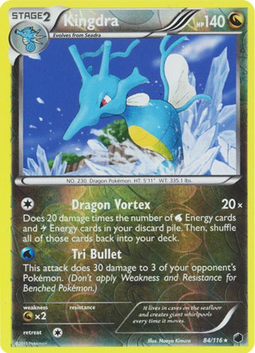 Heavy Play x 1 Kingdra - 84/116 - Holo Rare - Reverse Holo Plasma Freeze